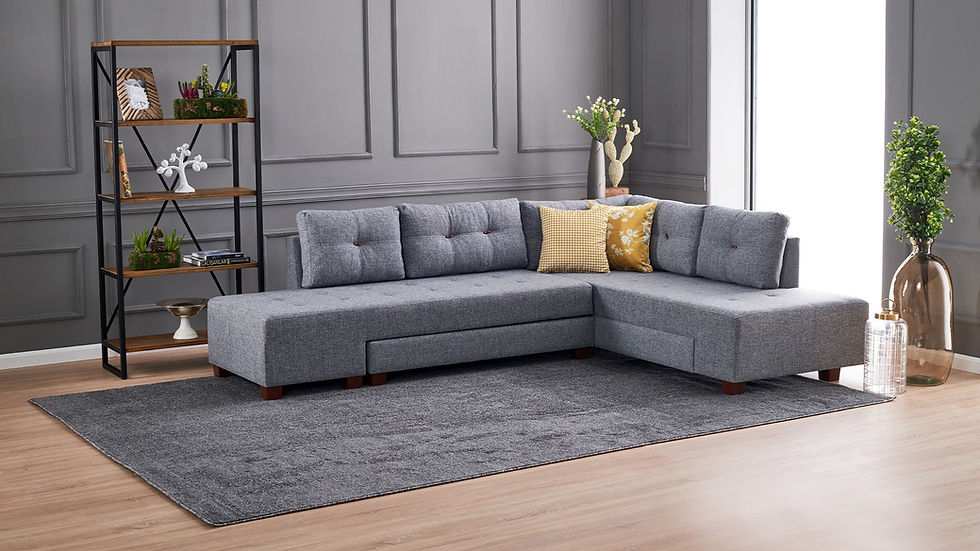Thumbnail: Manama Corner Sofa Bed Right - Grey