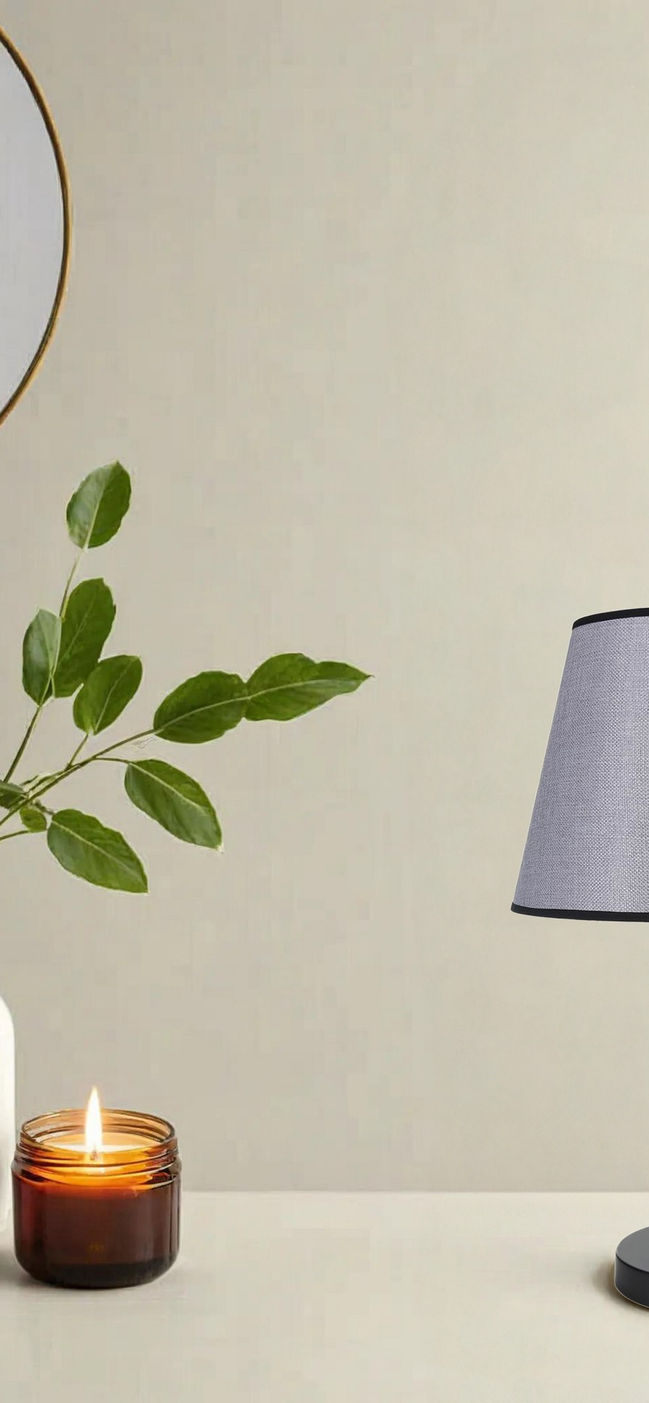 Ala Siyah Pramit Hasir Gri Abajurlu Masa Lambasi