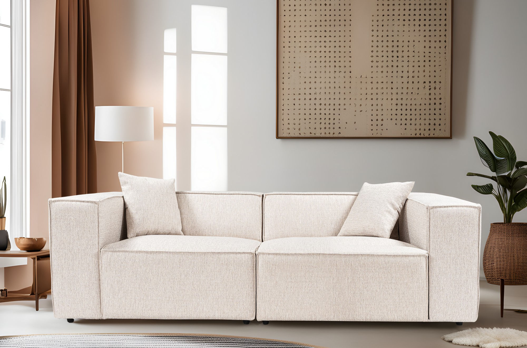 Lora 2 Seater - Light Brown