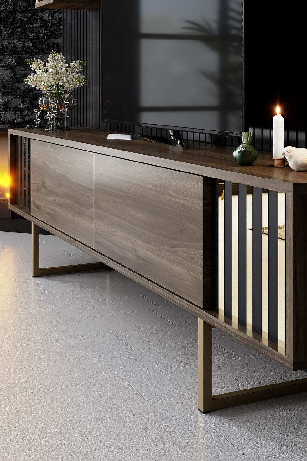 Thumbnail: Gold Line - Walnut, Black