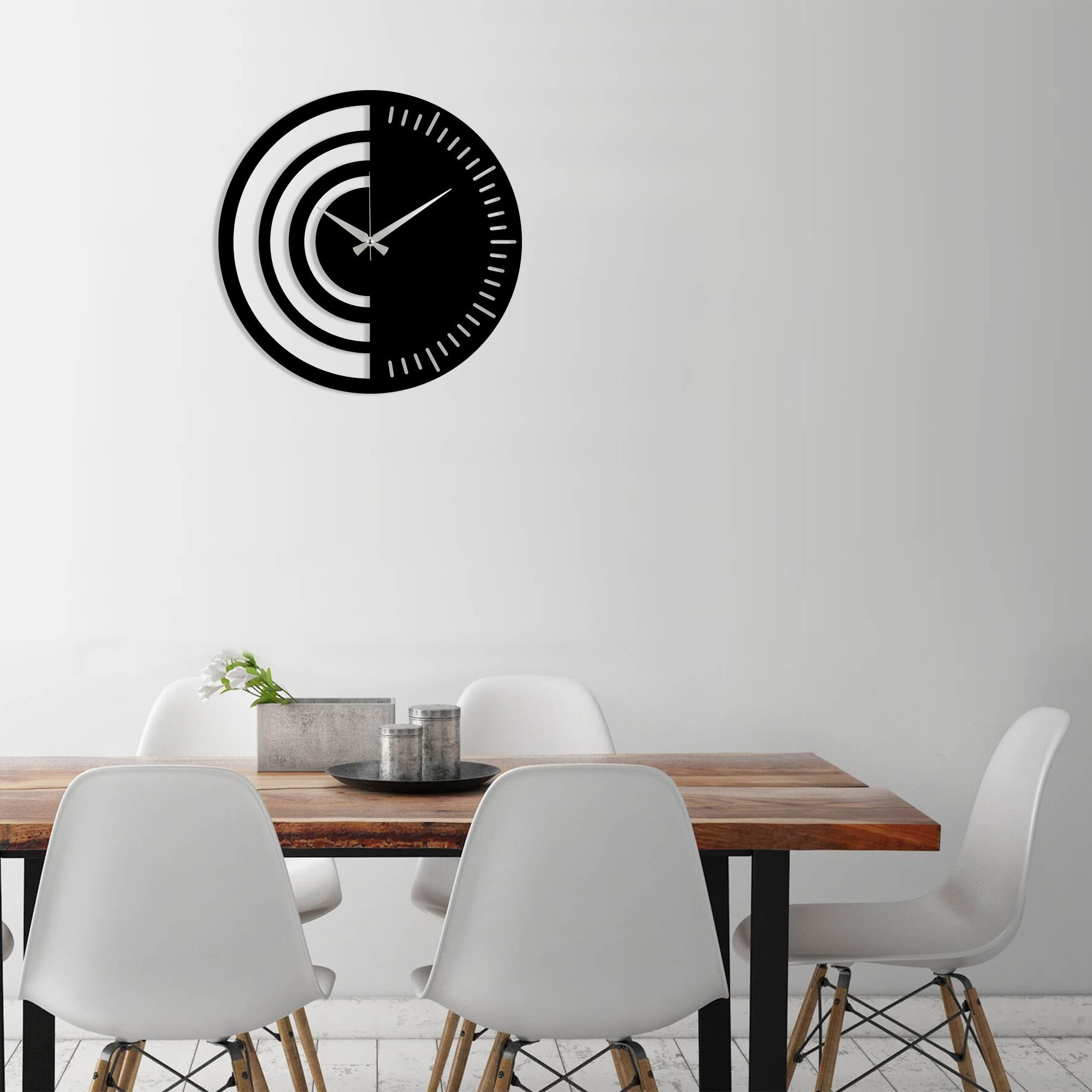 Metal Wall Clock 8 - Black