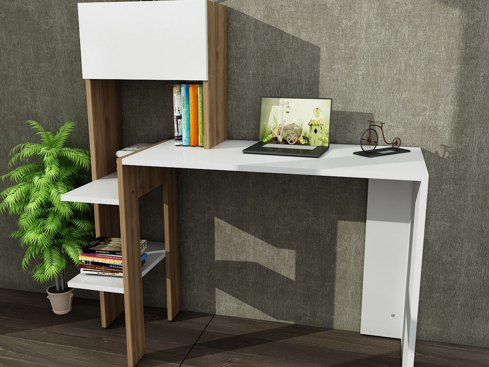 Bumin - White, Walnut