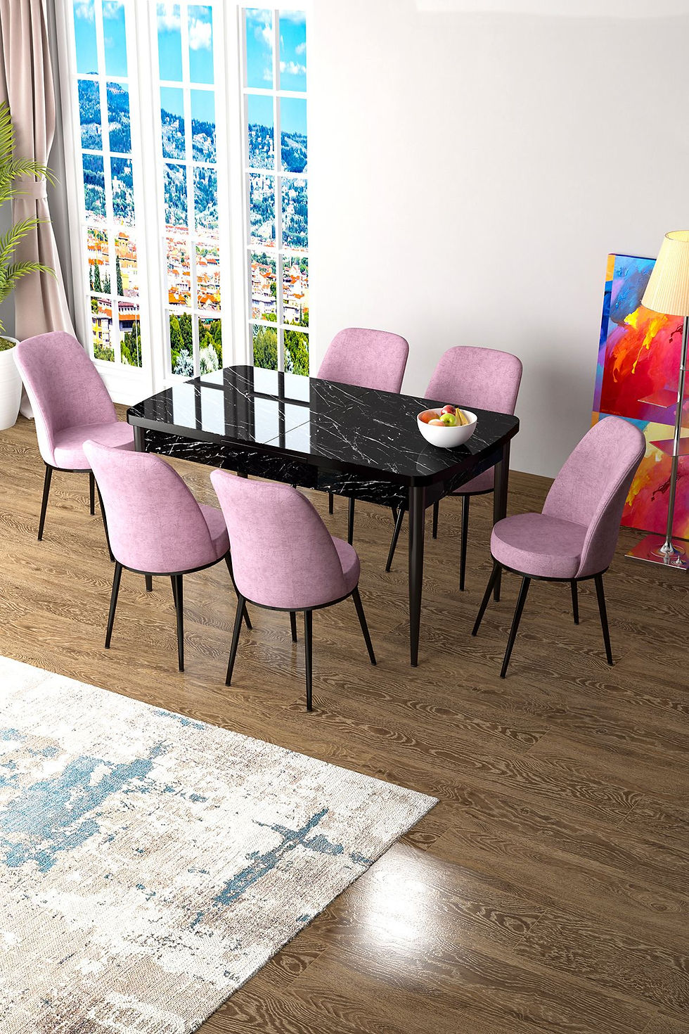 Thumbnail: Zen - Black Marble, Pink