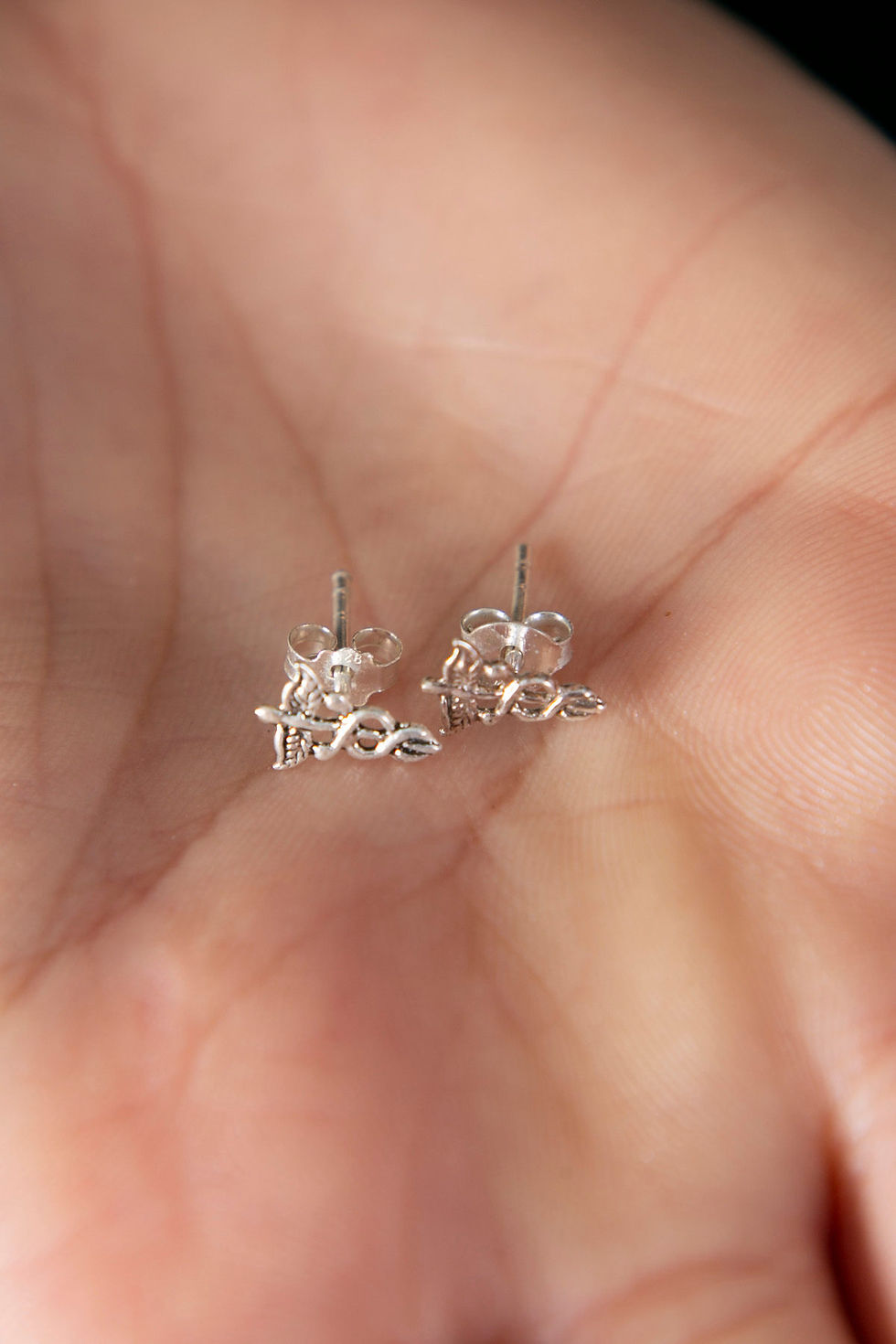 Thumbnail: LustraGlow Silver Whisper Earrings