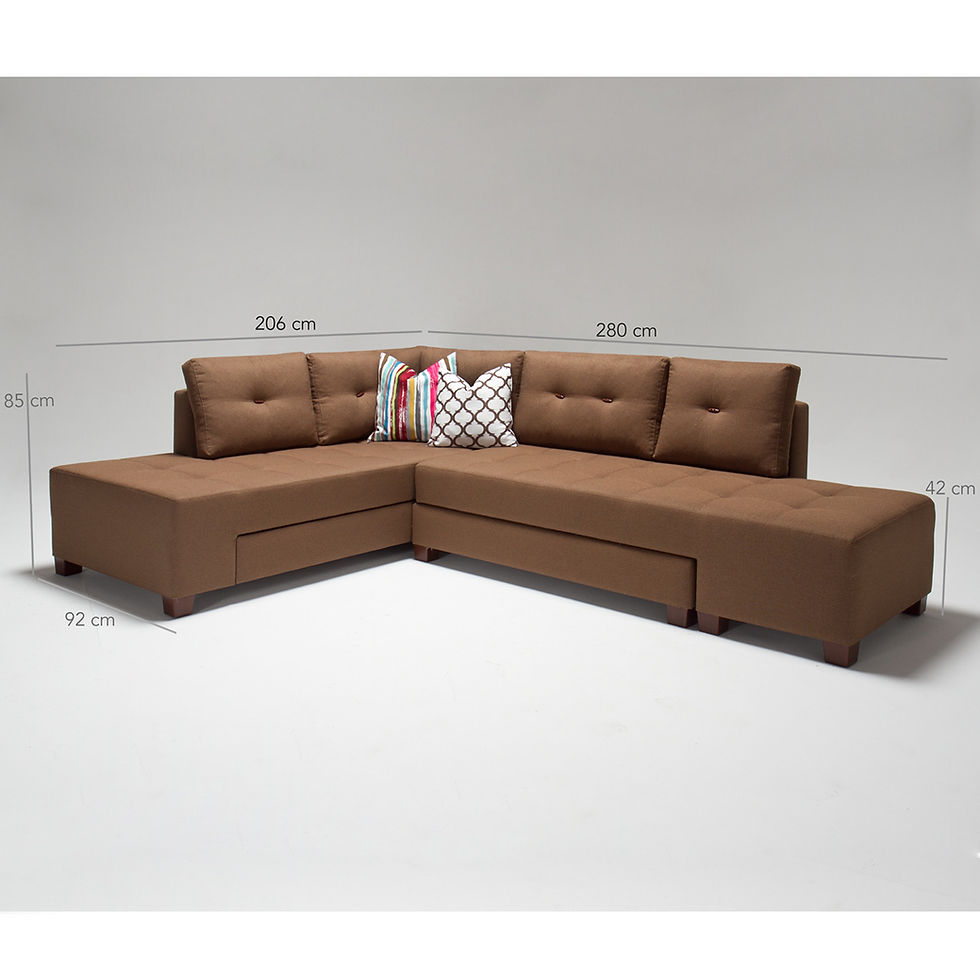 Thumbnail: Manama Corner Sofa Bed Left - Brown
