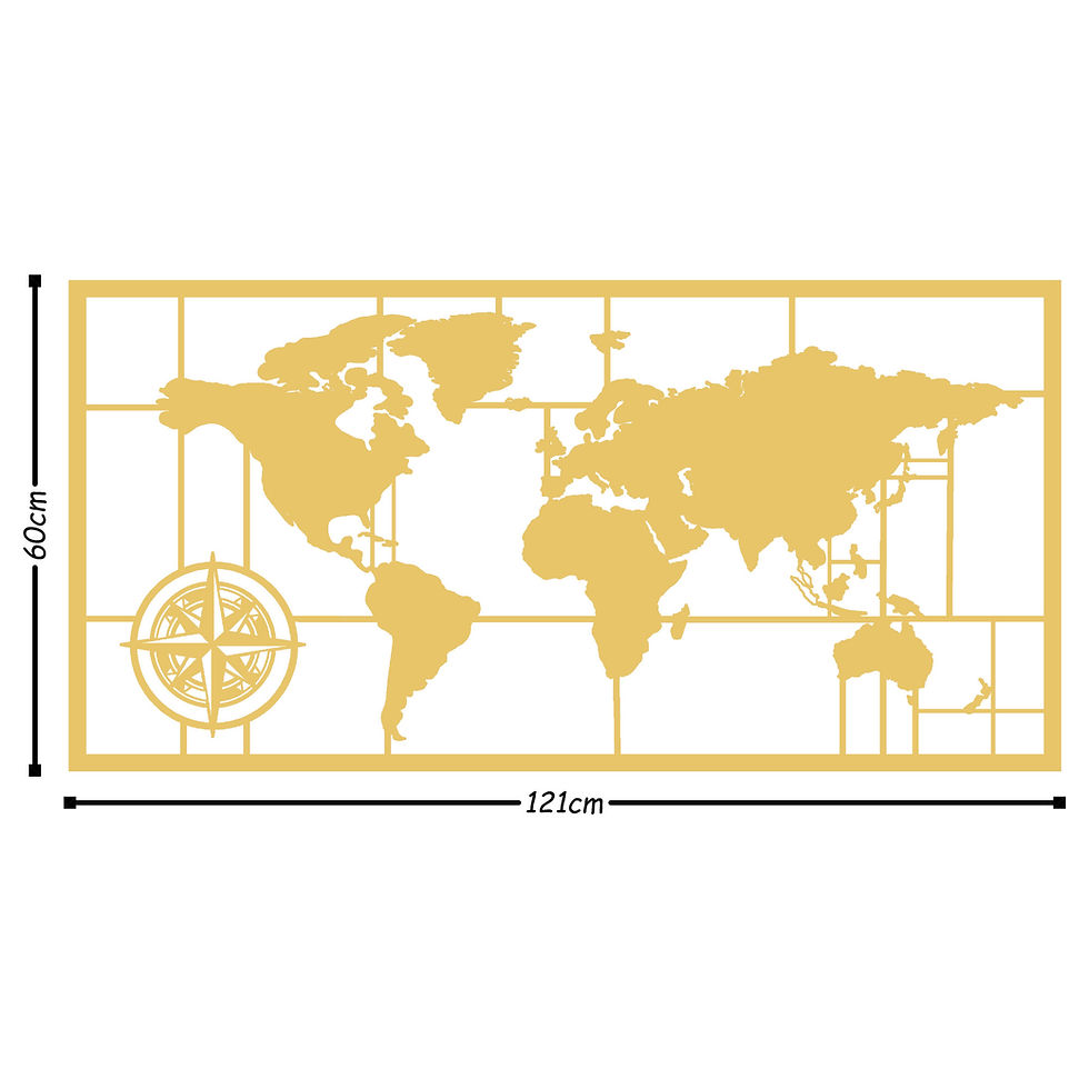 Thumbnail: World Map Metal Decor 7 - Gold
