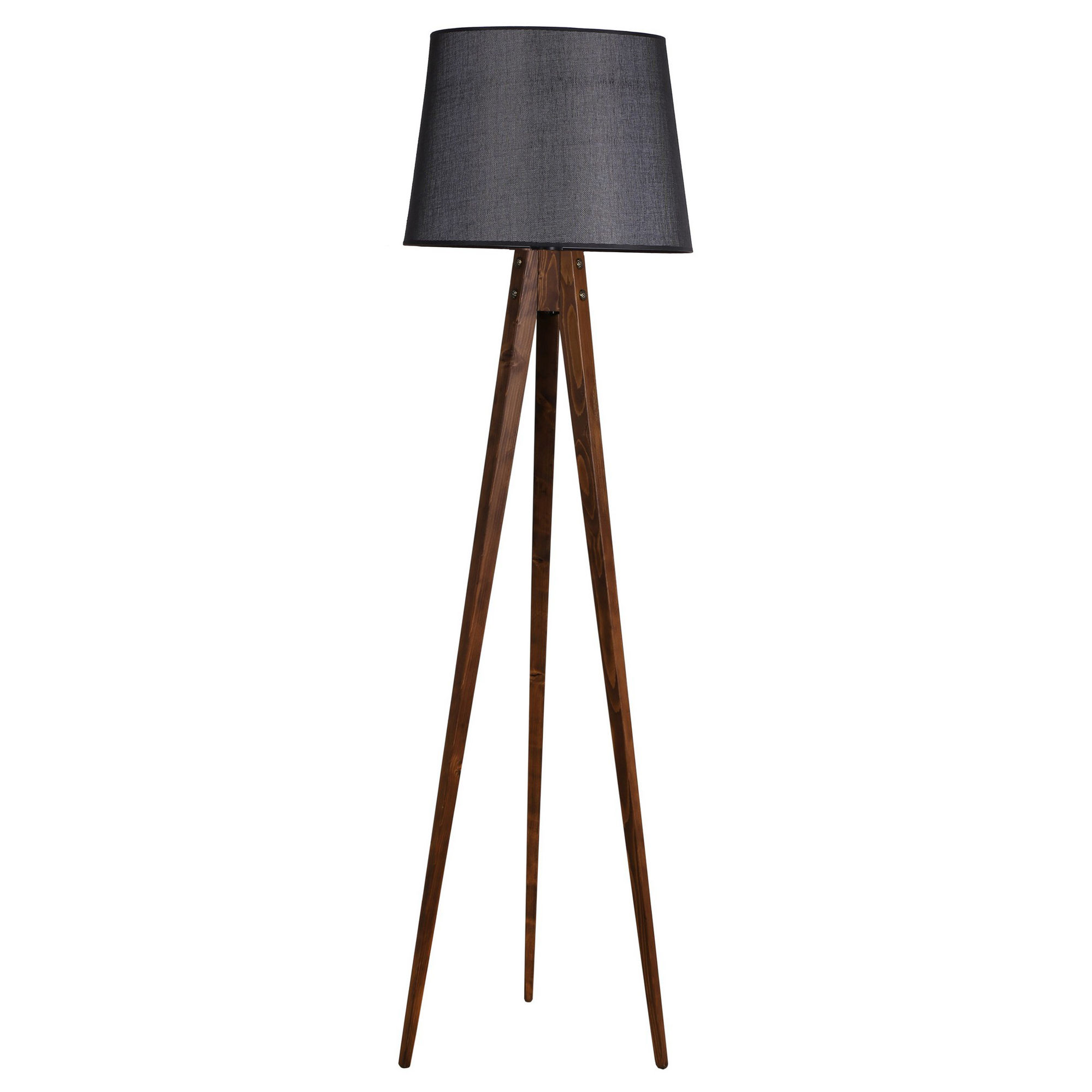 Tripod Ceviz Lambader Pramit Hasir Siyah Abajurlu