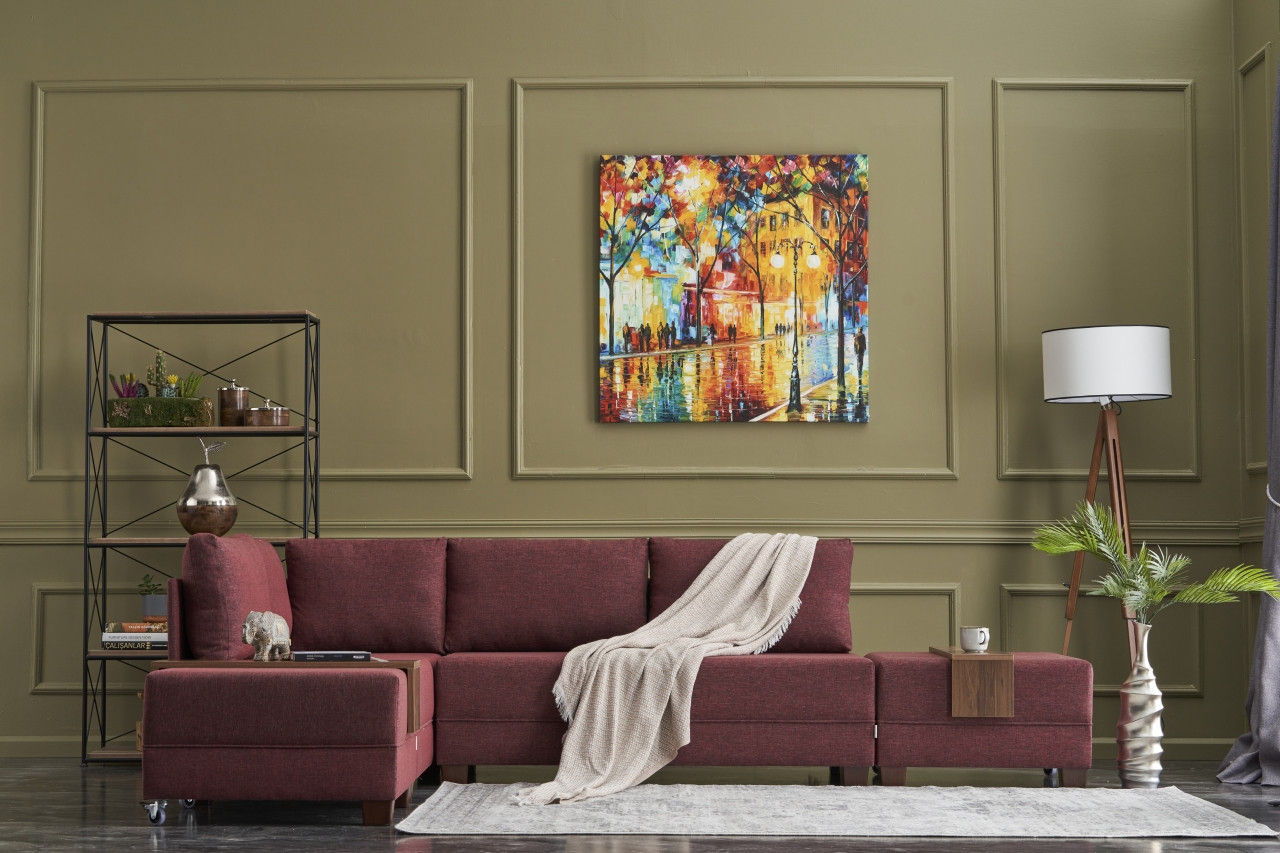 Fly Corner Sofa Bed Left - Claret Red