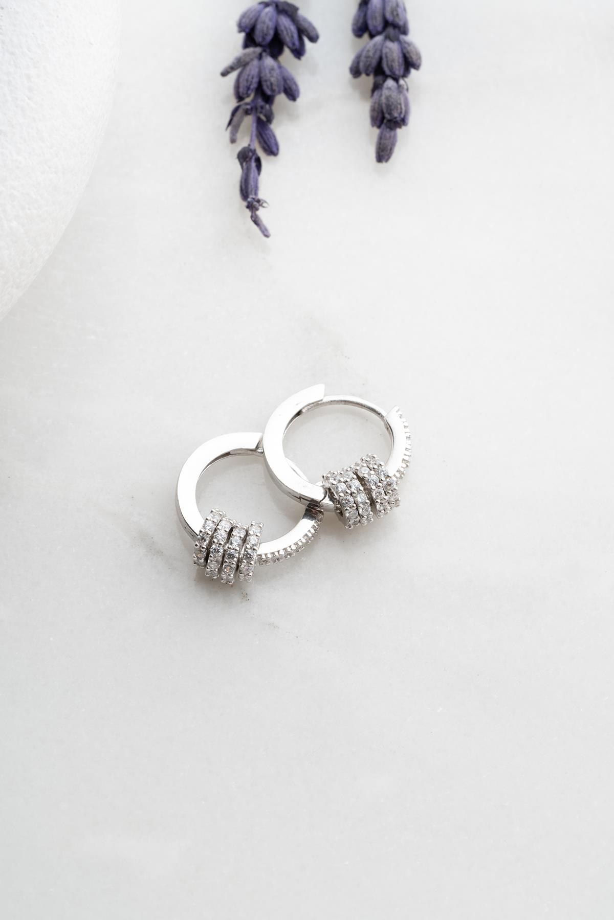 LunaGleam Silver Zirconia Earrings
