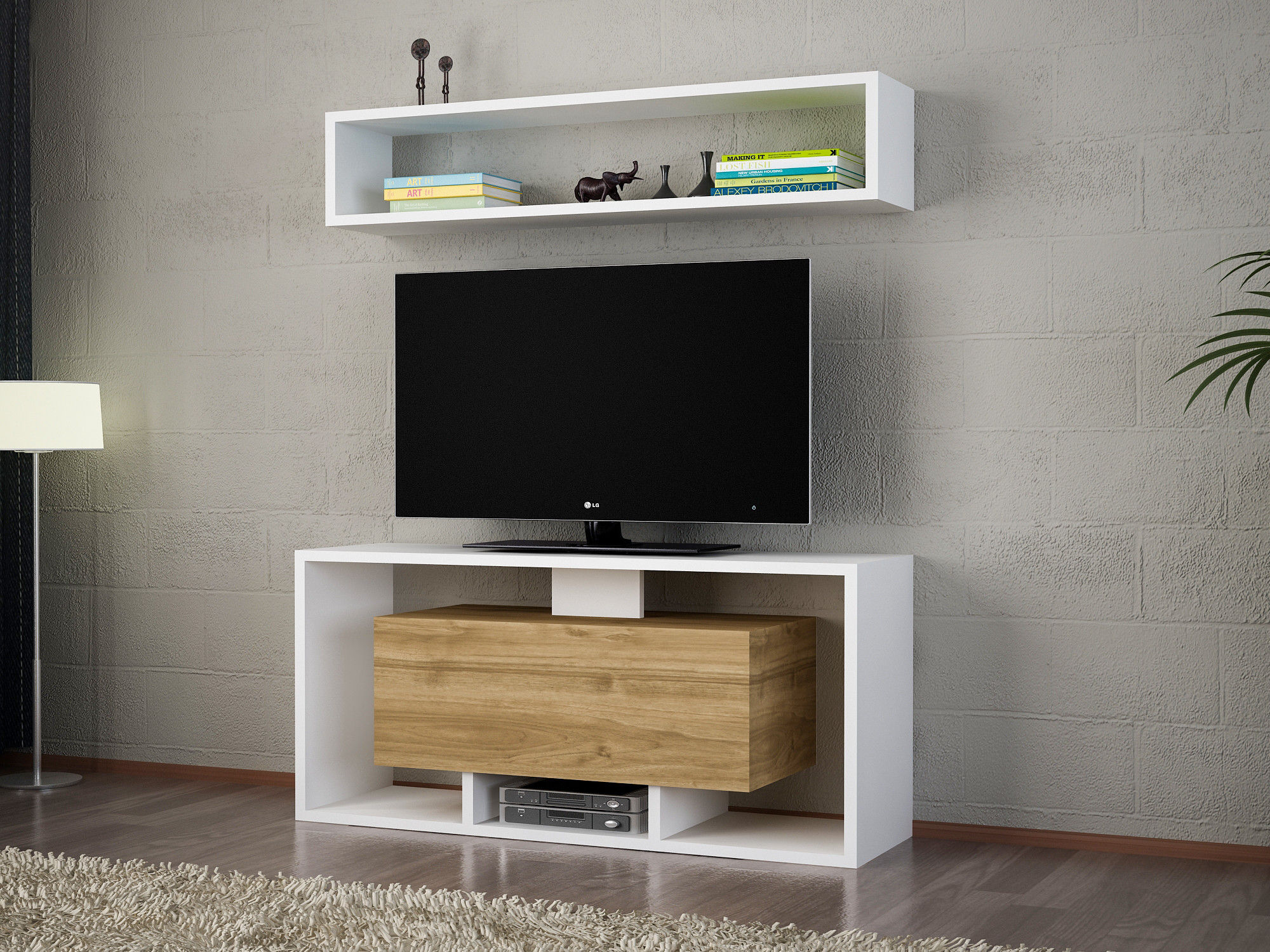 Derya - White, Walnut