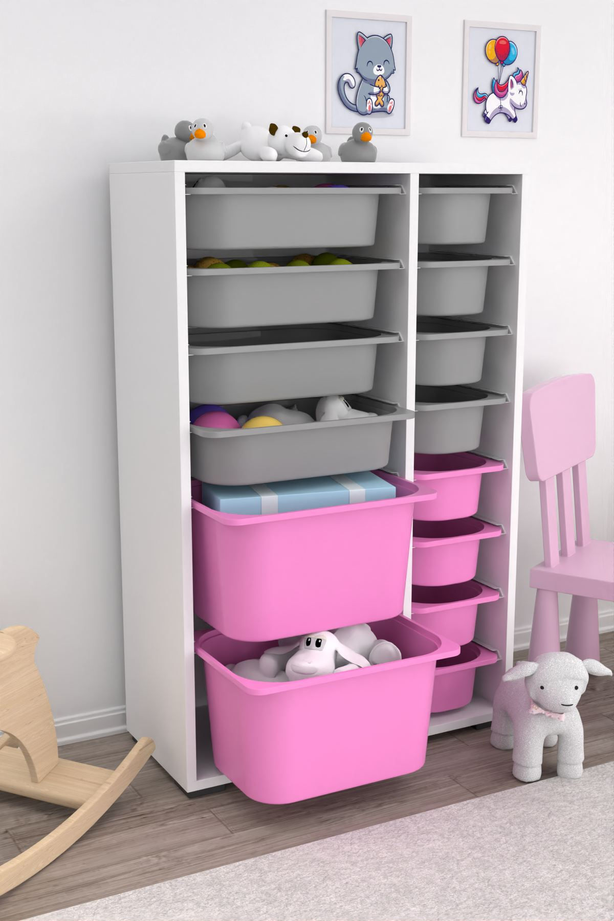 Rine 2D4K8U - White, Grey, Pink