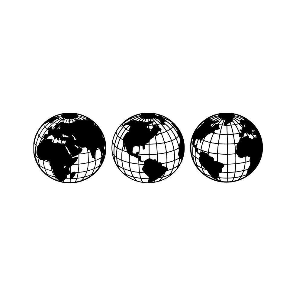 World Map Metal Decor 3 - Black