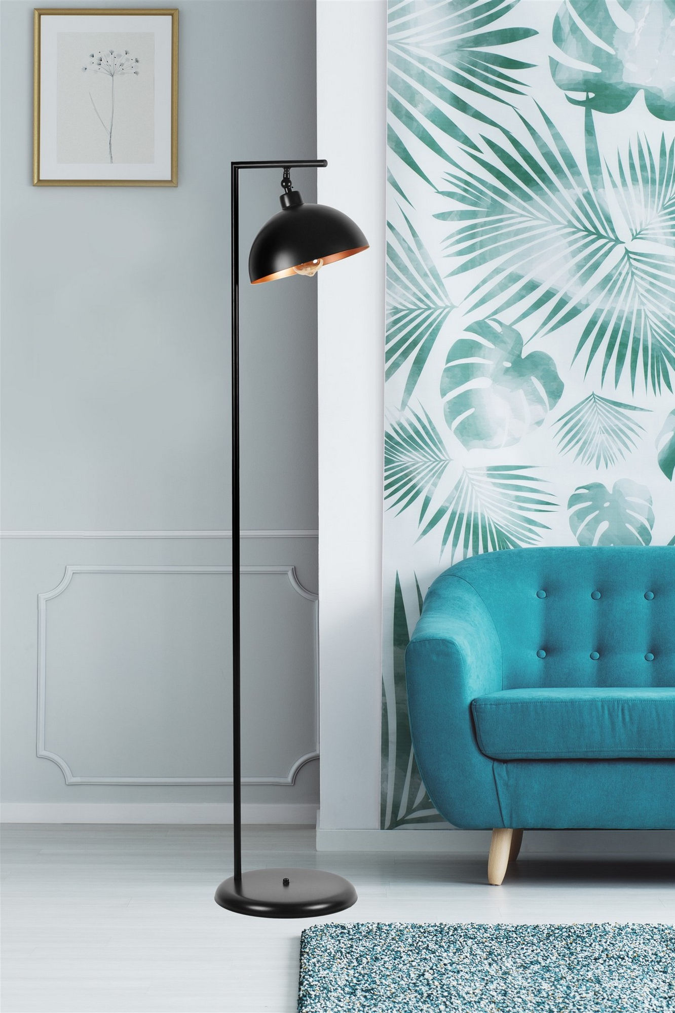 Lumosfera Noir: Elegant Metal Floor Lamp