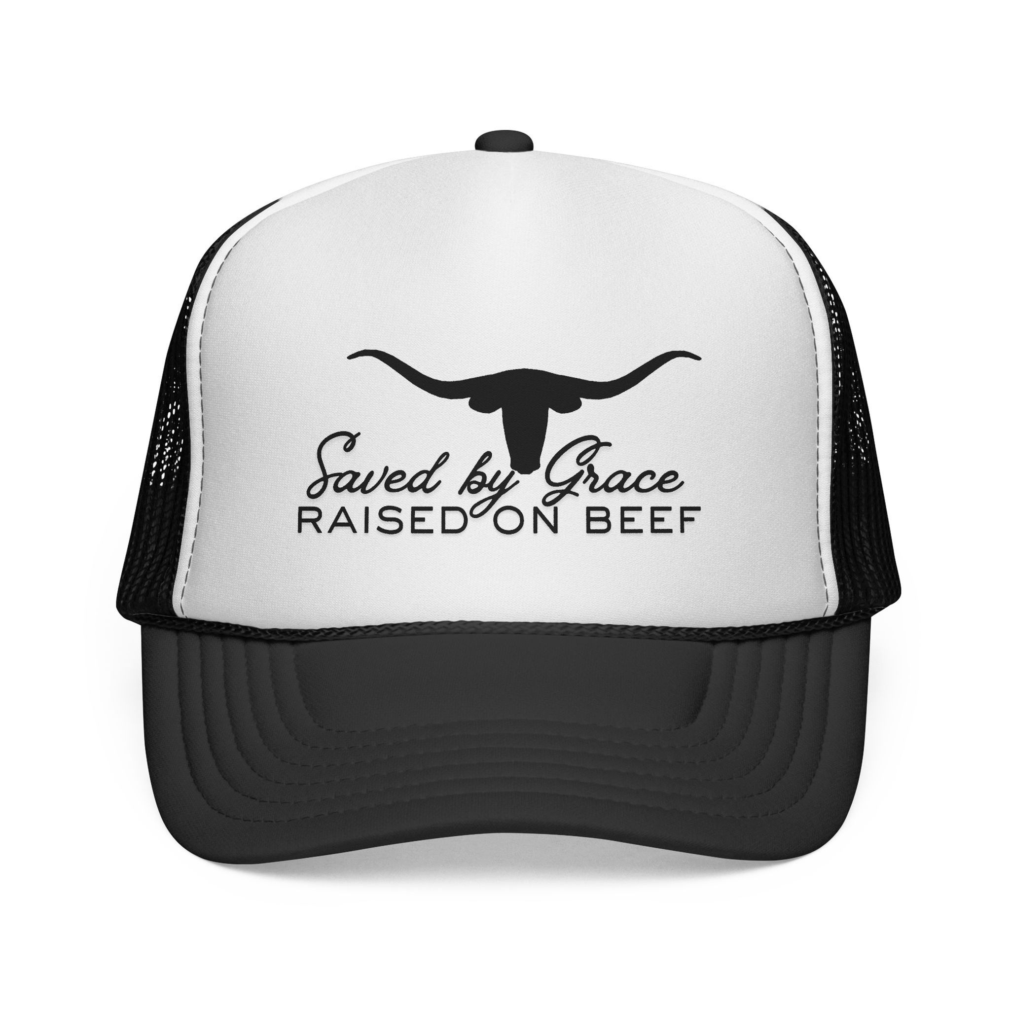 Trucker Hat | Saved by Grace Raised on Beef