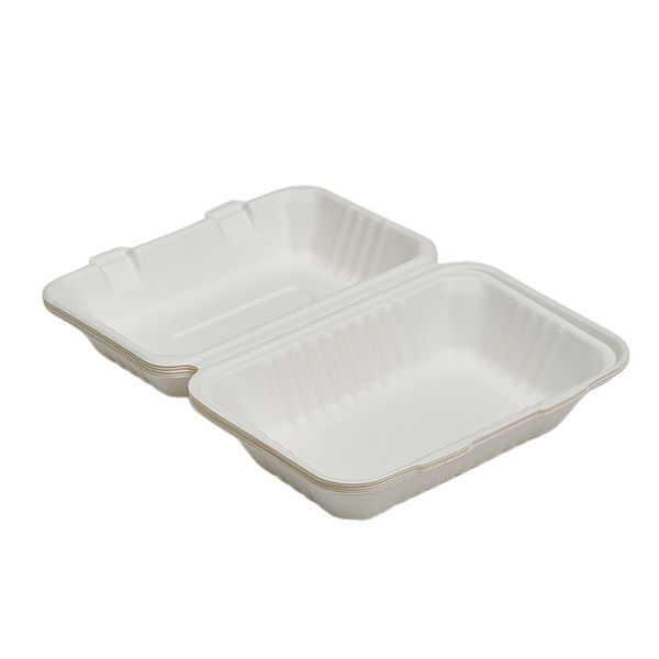 Thumbnail: stackable rectangular compostable takeaway containers sugarcane bagasse