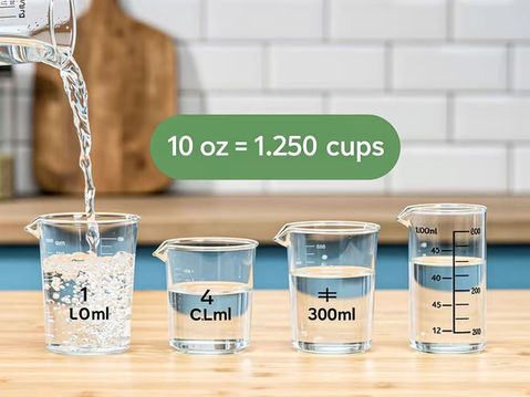 Discover how 10 oz or 300 ml converts to cups, including conversions for liquids vs dry ingredients, international cup standards, beverage packaging and best practices.