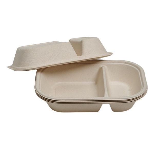 Miniatura: 1000ml 2-com Rectangle Container-- sustainable lunch tray