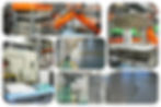 Collage showcasing various stages of the manufacturing process for disposable eco-friendly tableware in a modern factory, featuring automated machinery, robotic arms, molding equipment, and production lines.