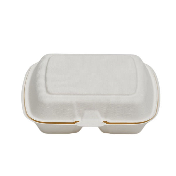 Miniatura: 9×8-inch bagasse clamshell box take out food boxes