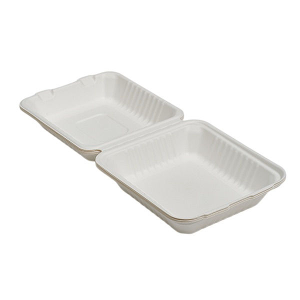 Miniaturbild: durable bagasse clamshell container oil resistant biodegradable packaging