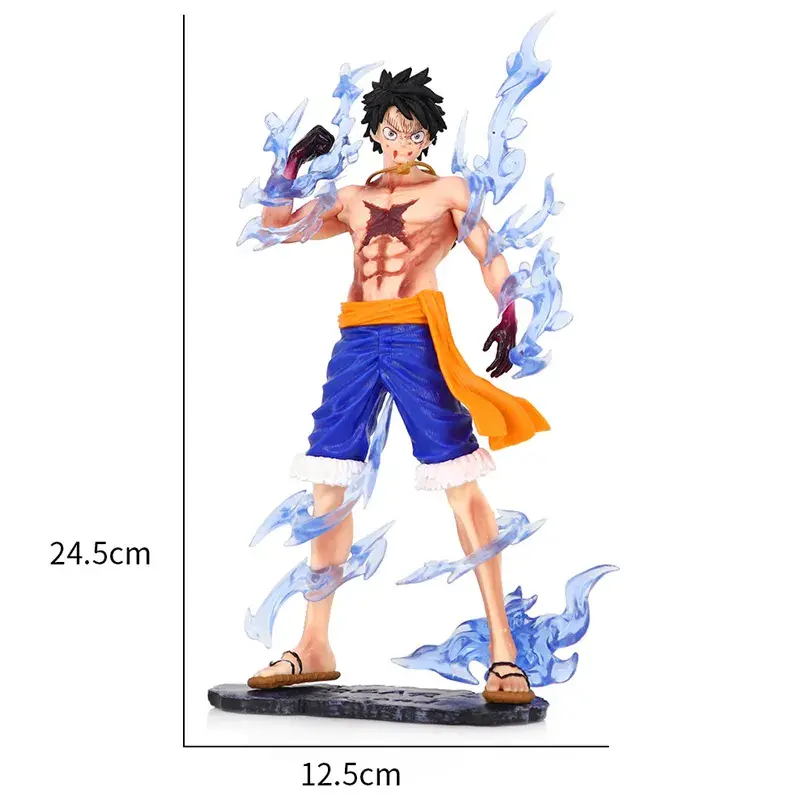 Thumbnail: One Piece Luffy Blue Flame Standing Action Figure 10inch (25cm)