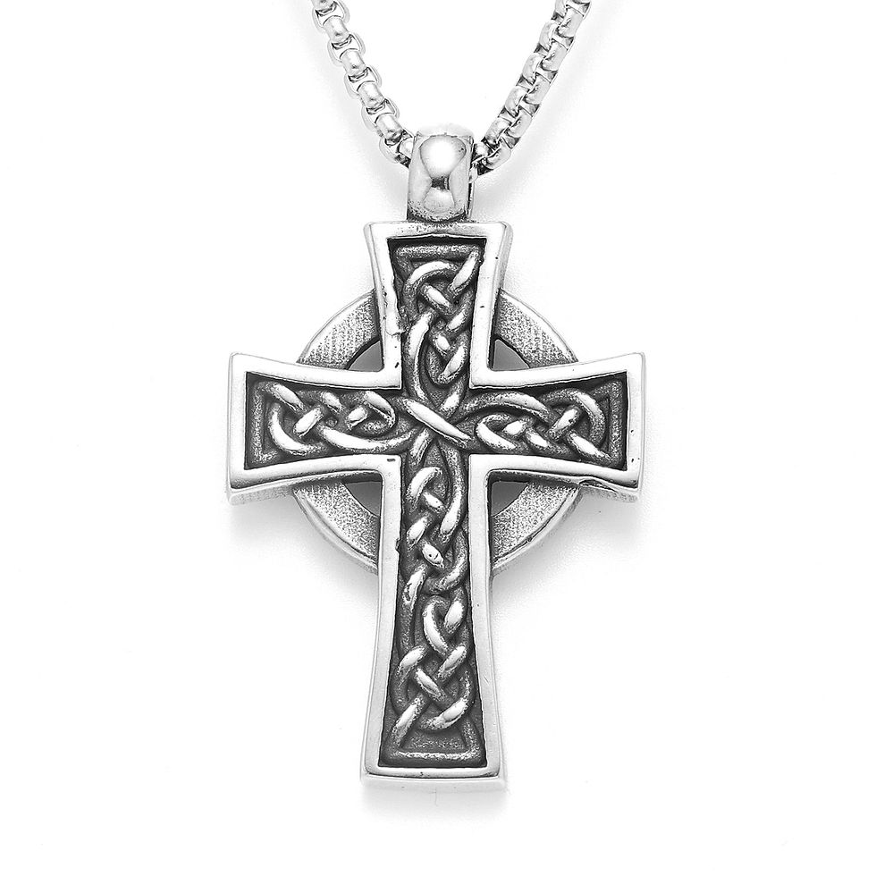 Thumbnail: Celtic Knot Cross Stainless Steel Men Women Necklaces Pendants Chain Gothic Punk