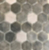 Hexagonal grey mix glazed mosaic