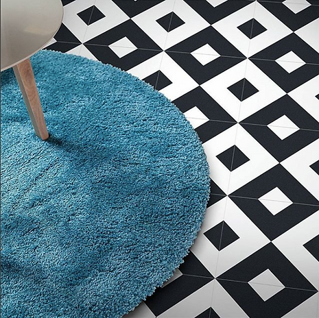 Black and White Geometric Floor tiles 
