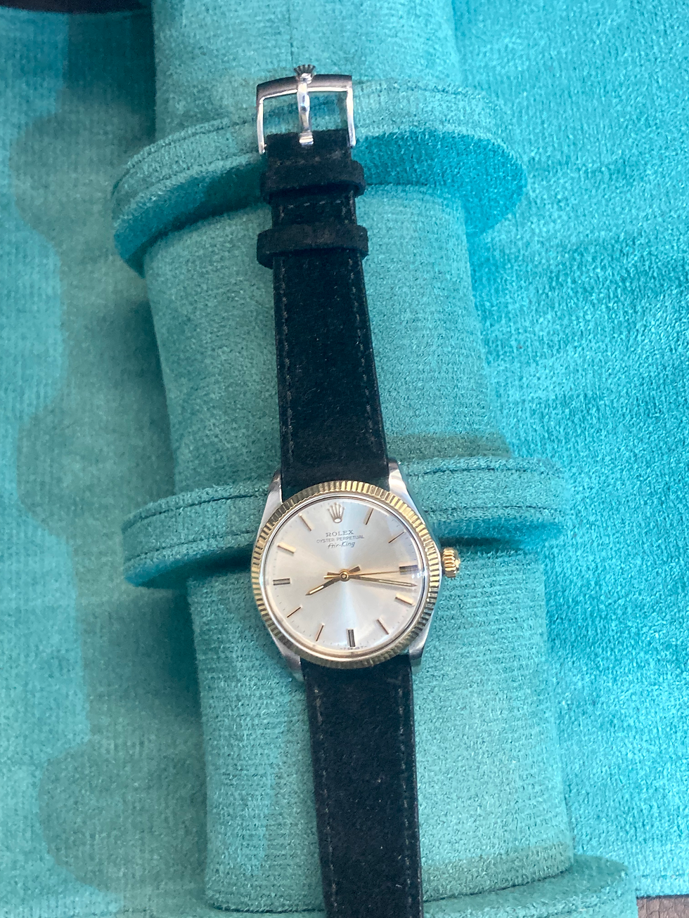 Thumbnail: Rolex 34mm 5501 Vintage 70's Oyster Perpetual 18k Gold Steel Automatic Air-King