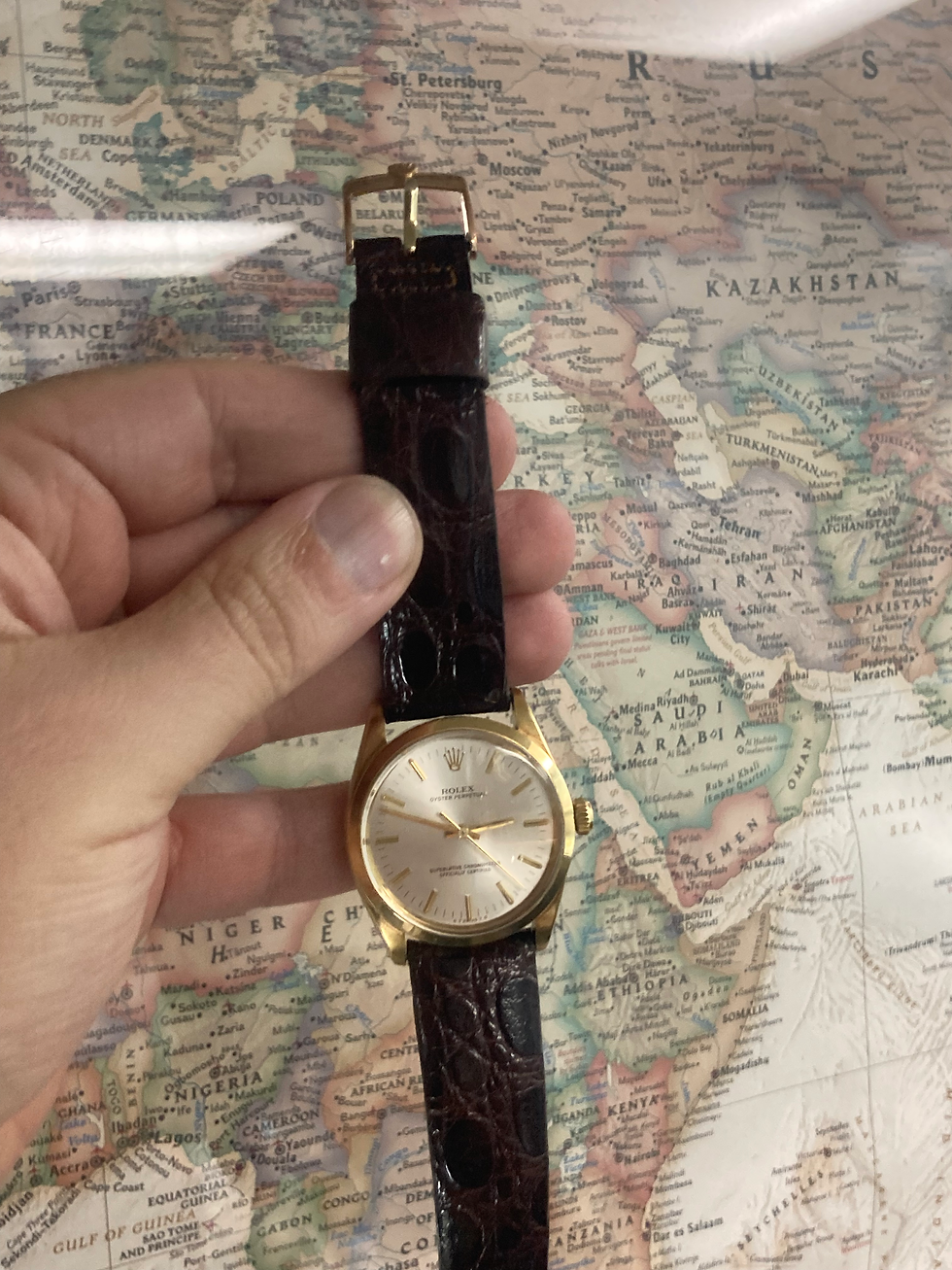 Thumbnail: Rolex 34mm Oyster Perpetual 1002 Vintage 14k Yellow Pure Gold Automaic Gray Dial