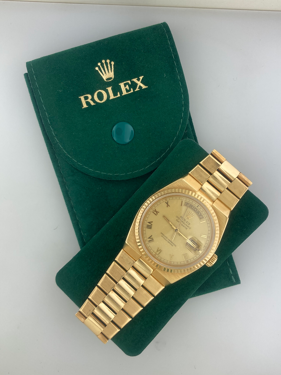 Thumbnail: Rolex Presidential Vintage36mm 19018 DD Oyster Quartz 18k Yellow Gold Roman Dial