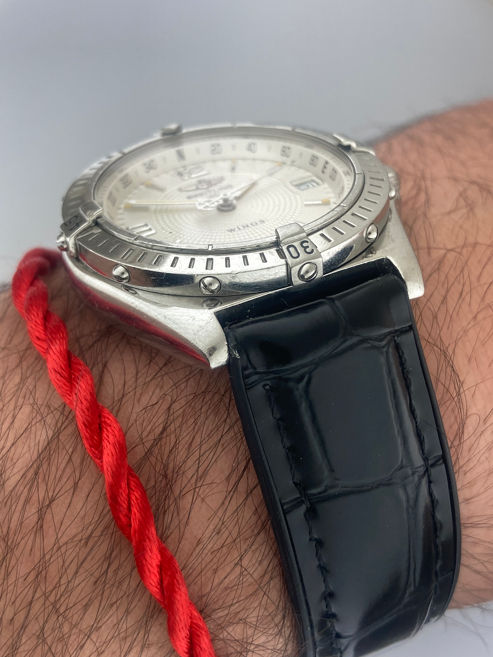Thumbnail: Breitling 38mm A10050 Wings Automatic WindRider Date Chronomat Rubber & Leather