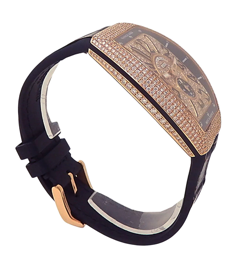 Thumbnail: Franck Muller Vanguard 41mmX49mm V 41 S S6 D CD 18k Rose Gold Diamonds Pave Auto