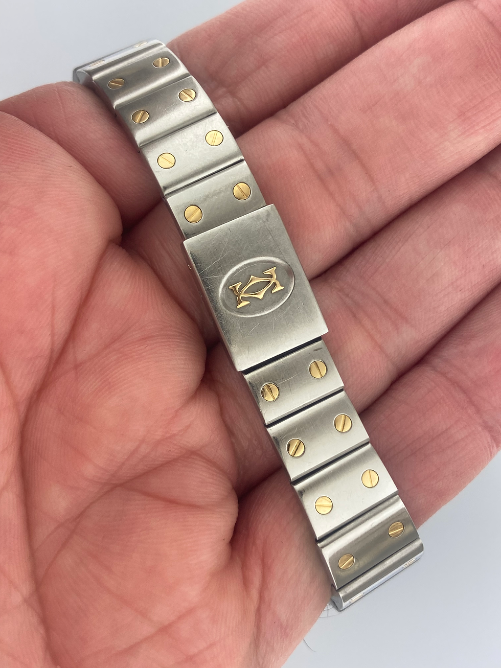 Thumbnail: Cartier Santos de Galbée 25mm W20012C4 Small 18K Yellow Gold & SS Quartz Vintage