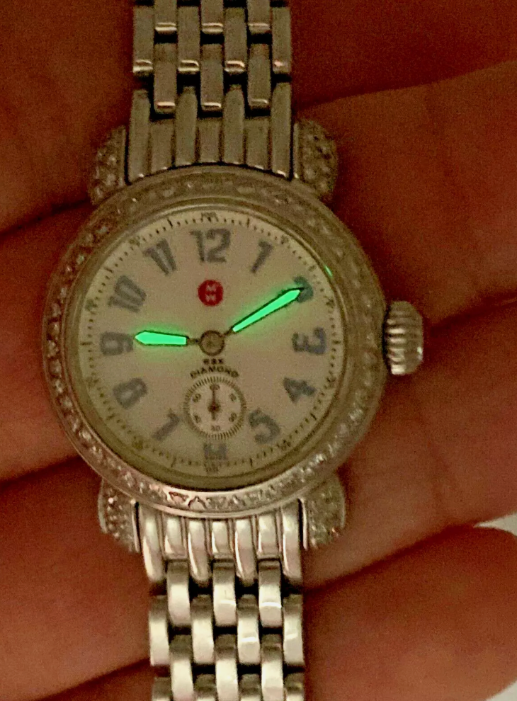 Thumbnail: Michele 26mm MW03A01 Diamond Bezel CSX Petite MOP Dial