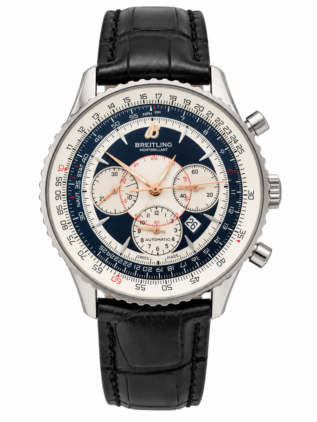 Breitling 38mm Navitimer Montbrillant A41370 Chronograph Steel Automatic Date Pa