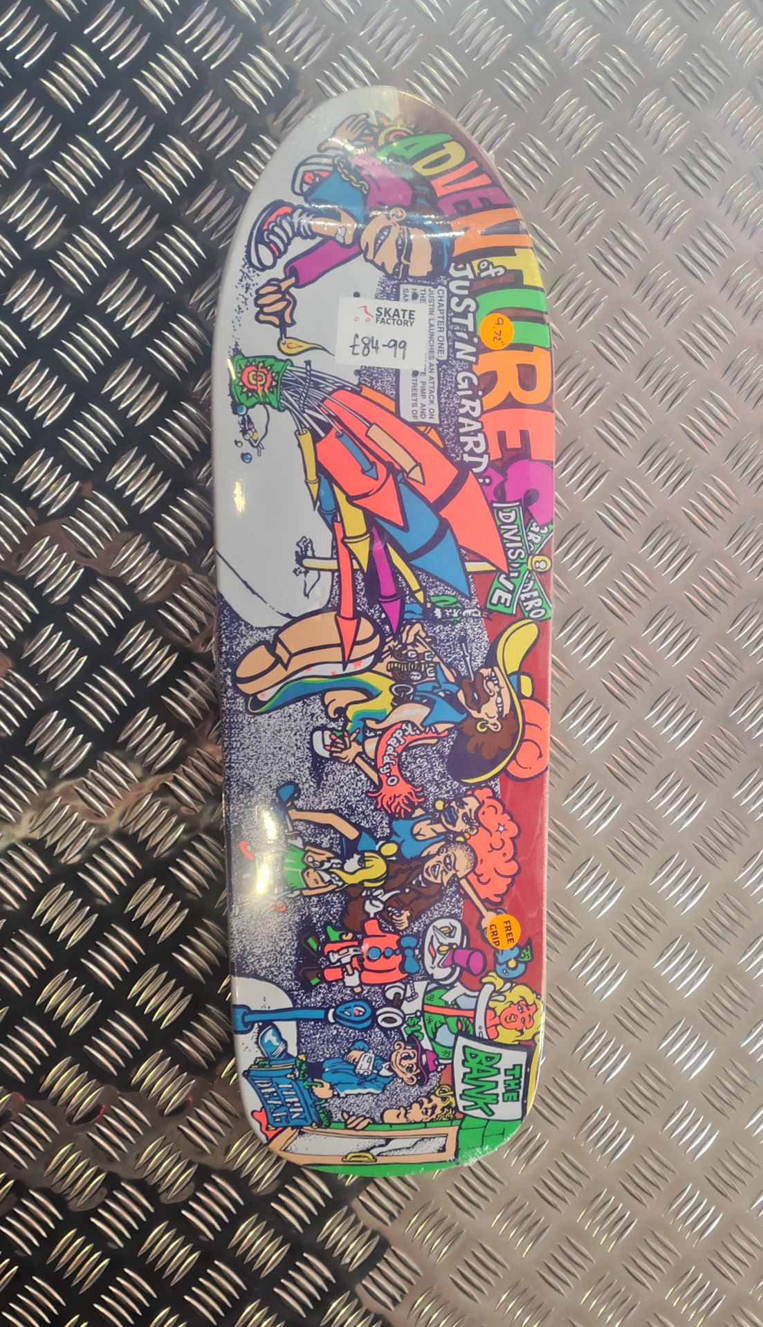 New Deal Adventures of Jusin Girard HT Skateboard Deck Neon 9.72"