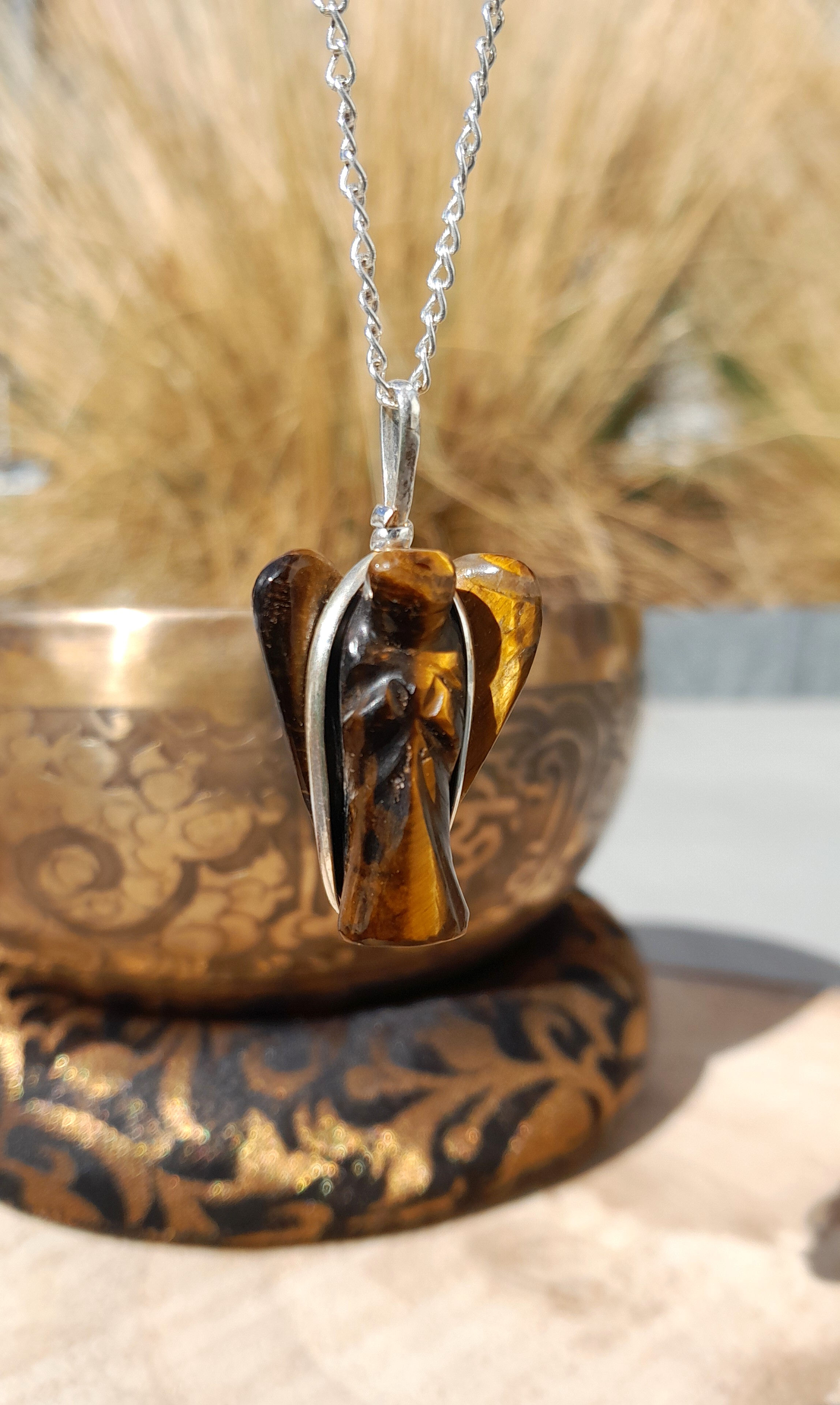 Collier ange œil du tigre