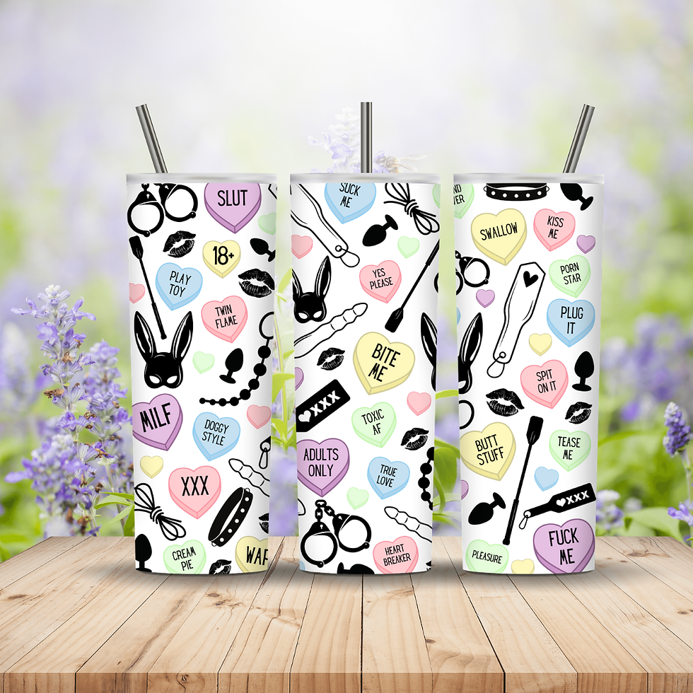 Kink/fetish lovehearts 20oz tumbler