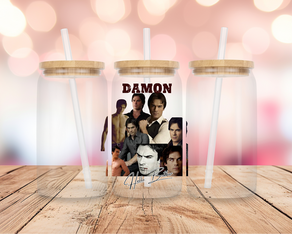 Damon Salvatore Homage Libbey can glass