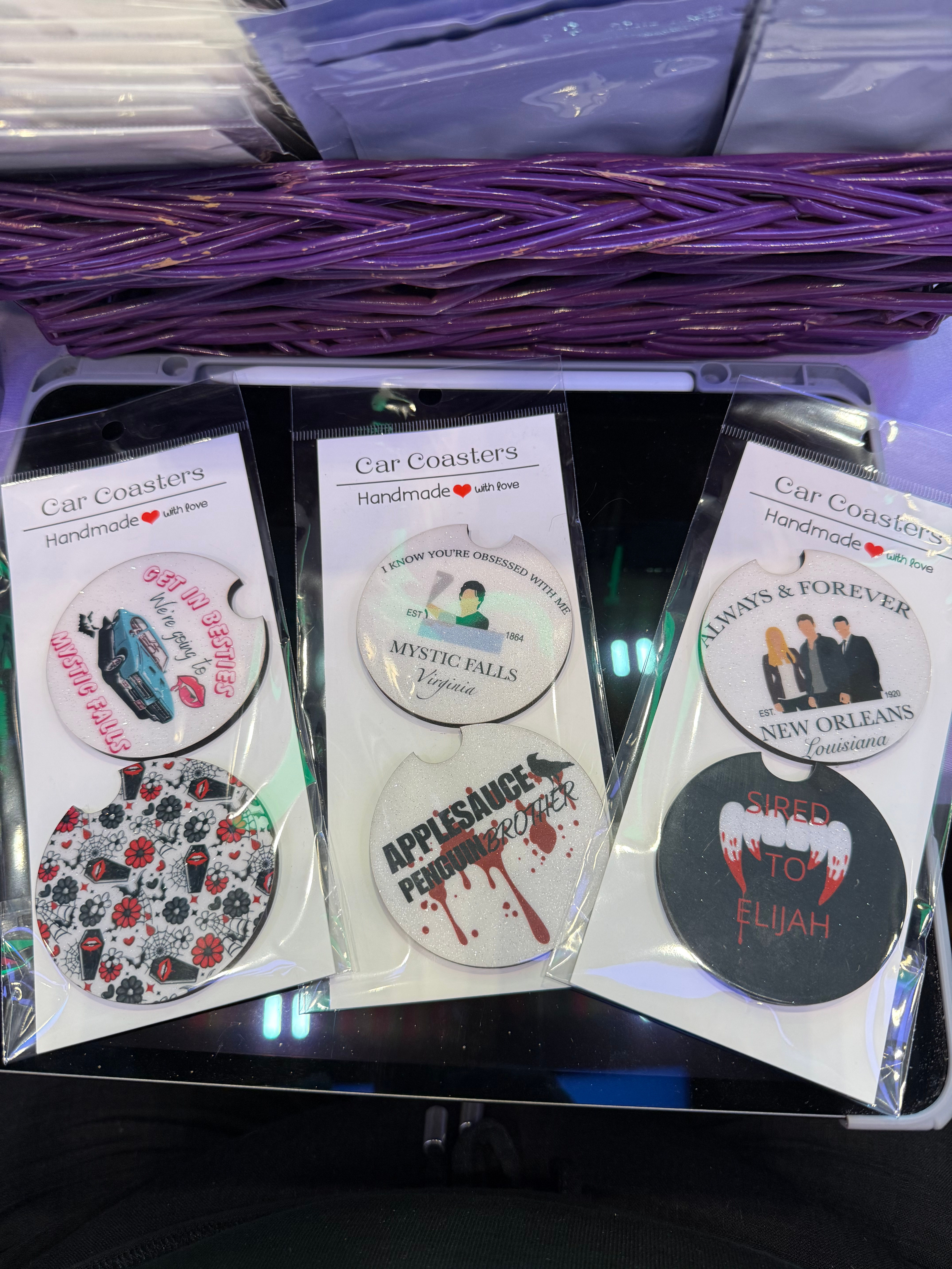 Vampire Diaries & The Originals Inspired Mystery Car Coaster Duo – 2 Pack