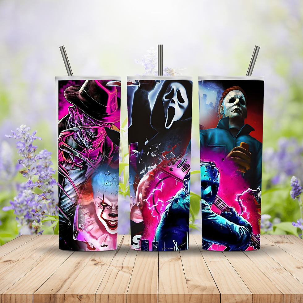 Neon Horror Characters 20oz Tumbler