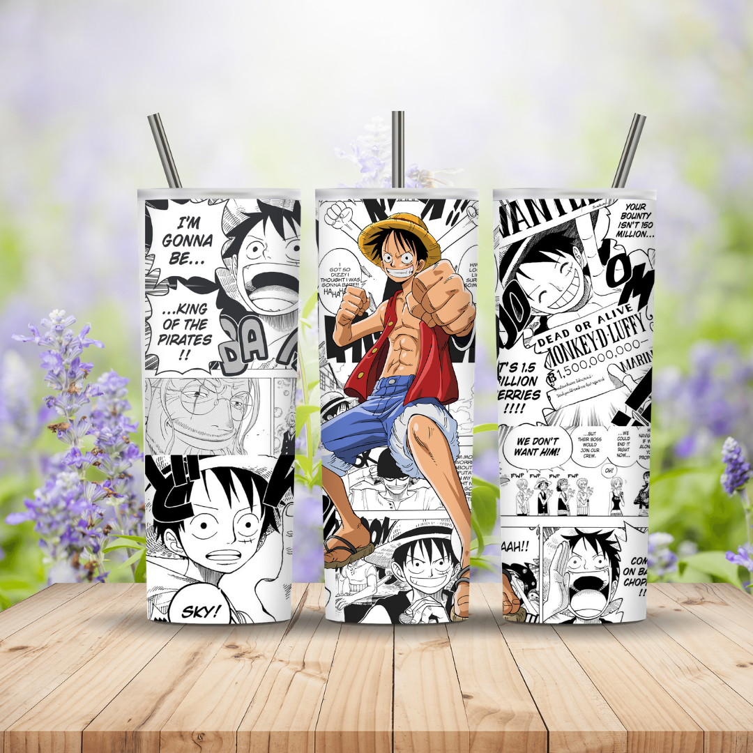 One Piece Black & White 20oz Tumbler