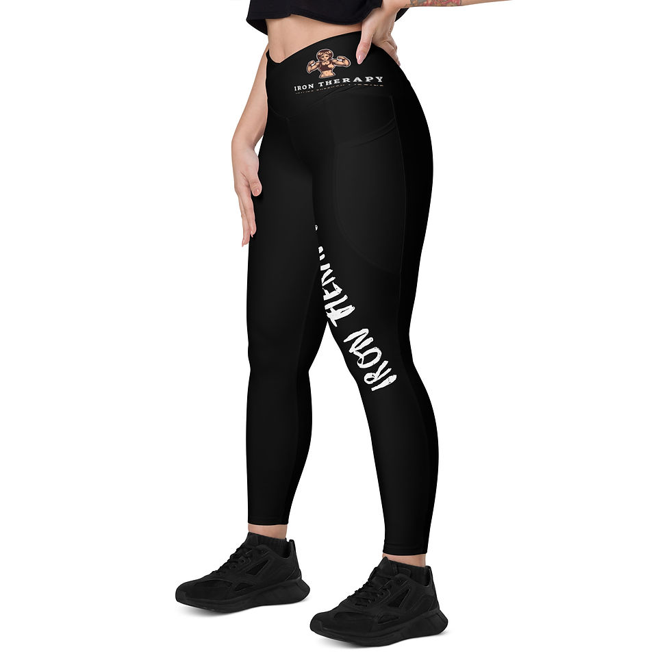 Thumbnail: Women's Iron Therapy Crossover leggings with pockets