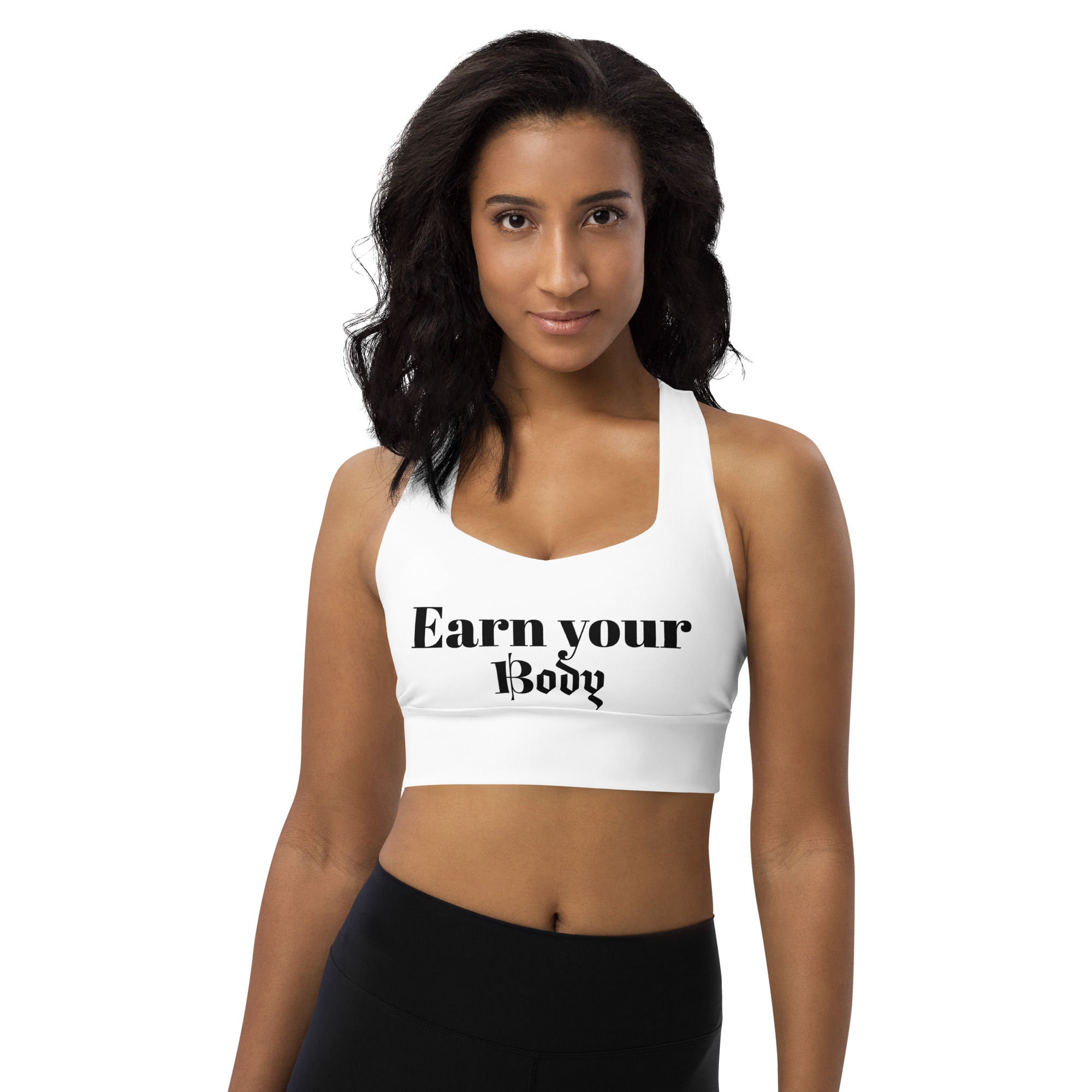 "Earn Your Body" Collection Recycled Longline Sports Bra