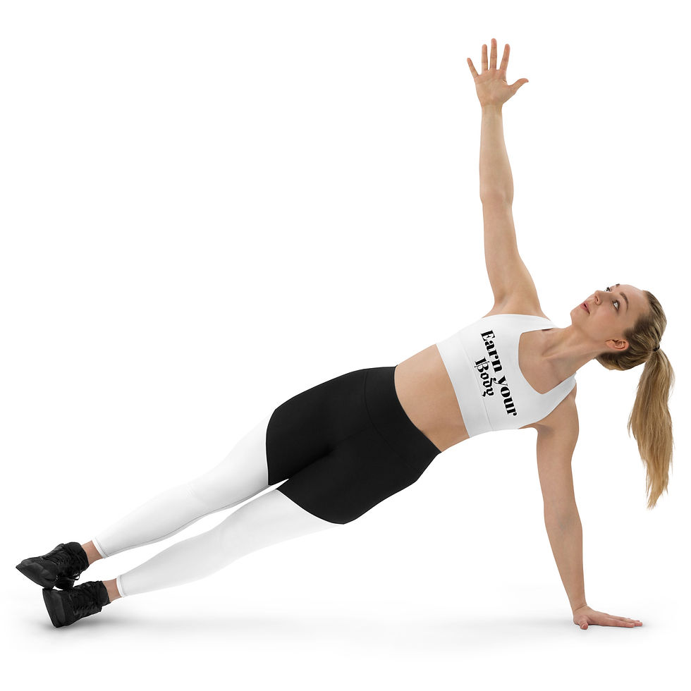 Thumbnail: "Earn Your Body" Collection Recycled Longline Sports Bra