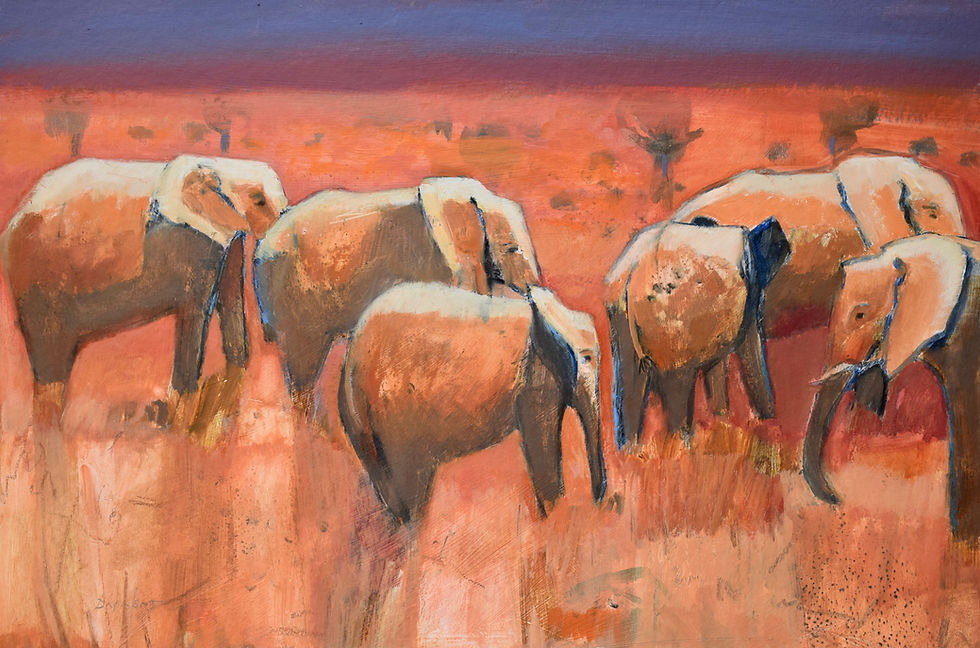 Elephants and red earth