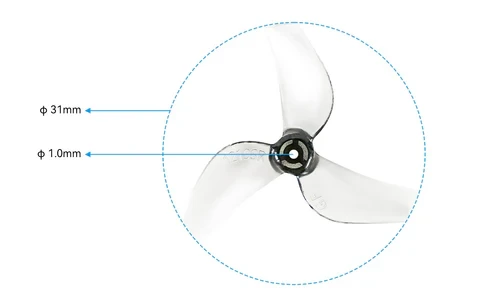 Gemfan 1219S 3-Blade Propellers (1.0mm Shaft) 31mm | YYC Drones