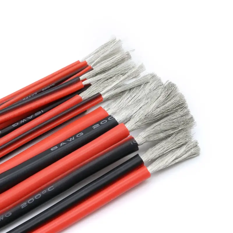 Copper Wire Silicone Rubber Cable Super Soft 2 pins Black/Red