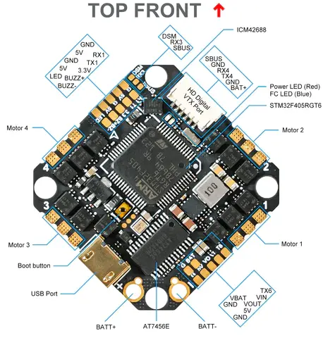 Thumbnail: Beta FPV Toothpick F405 4S 20A Brushless Flight Controller V5 - Info2
